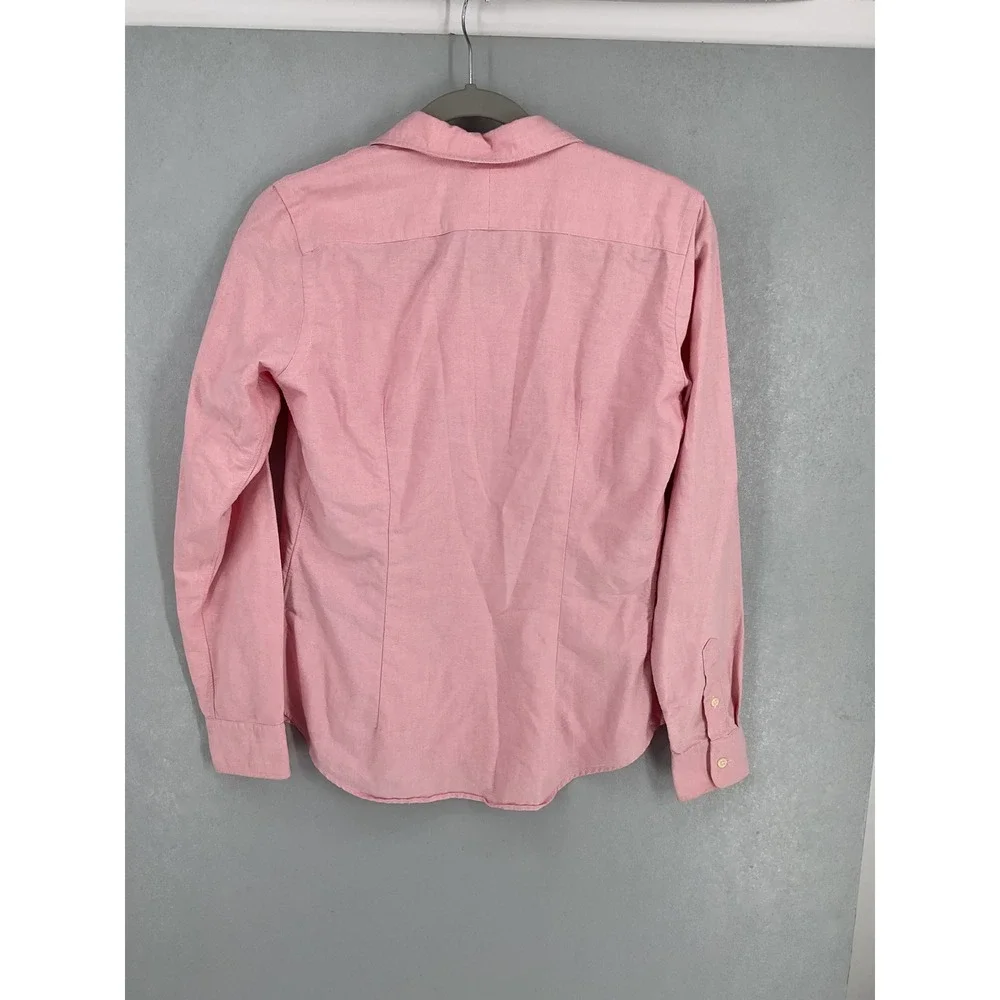 Ralph Lauren Girls Button Down Shirt Pink Slim Fit Oxford 8